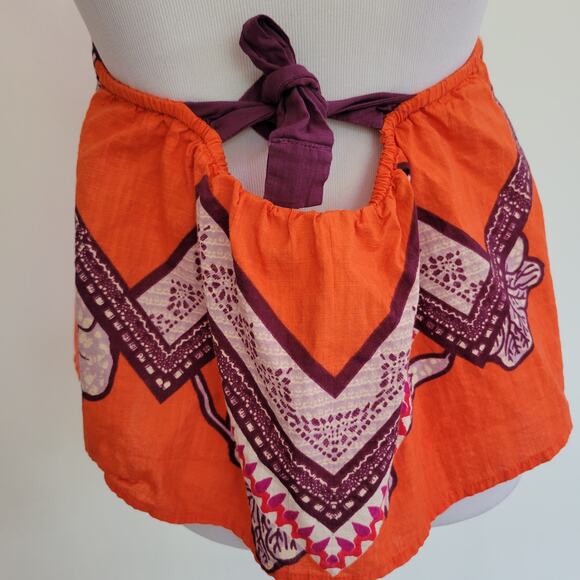 Free People Cool Cabana Tank Open Back Batik Print Red Geometric Women Small - Picture 8 of 11